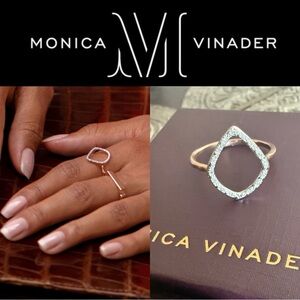 MONICA VINADER Riva Rose Gold & Diamond Ring